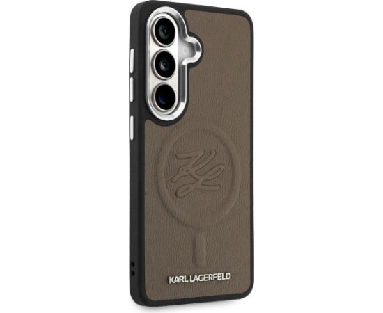 Case Karl Lagerfeld Embossed Ring Initials MagSafe Aizsargapvalks priekš Samsung Galaxy S26 / brūns Neoriģinālie Maciņi