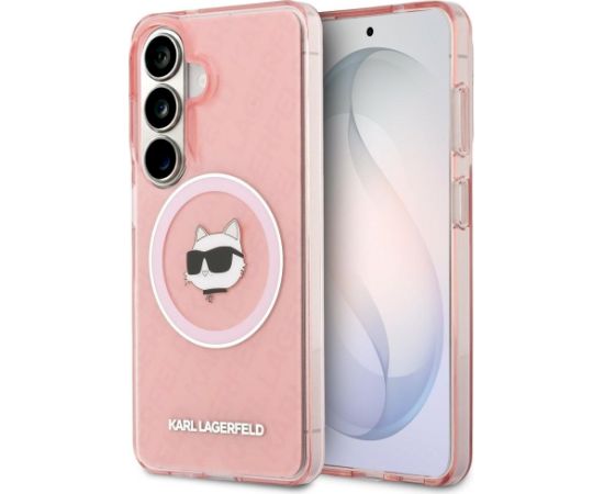 Karl Lagerfeld IML Repeated Choupette MagSafe Case Aizsargapvalks priekš Samsung Galaxy S26 / rozā Neoriģinālie Maciņi