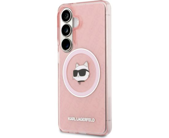 Karl Lagerfeld IML Repeated Choupette MagSafe Case Aizsargapvalks priekš Samsung Galaxy S26 / rozā Neoriģinālie Maciņi