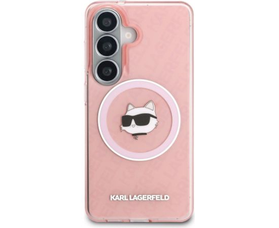 Karl Lagerfeld IML Repeated Choupette MagSafe Case Aizsargapvalks priekš Samsung Galaxy S26 / rozā Neoriģinālie Maciņi