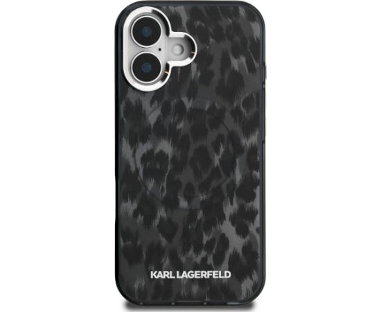 Karl Lagerfeld IML Leopard Pattern MagSafe Aizsargapvalks priekš iPhone 16 / melns Neoriģinālie Maciņi
