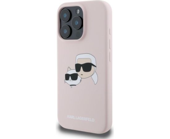 Karl Lagerfeld KLHMP16XSKCHPPLP Hardcase Silicone Double Heads Aizsargapvalks priekš iPhone 16 Pro Max 6.9" / rozā Neoriģinālie Maciņi