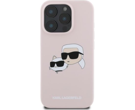 Karl Lagerfeld KLHMP16XSKCHPPLP Hardcase Silicone Double Heads Aizsargapvalks priekš iPhone 16 Pro Max 6.9" / rozā Neoriģinālie Maciņi