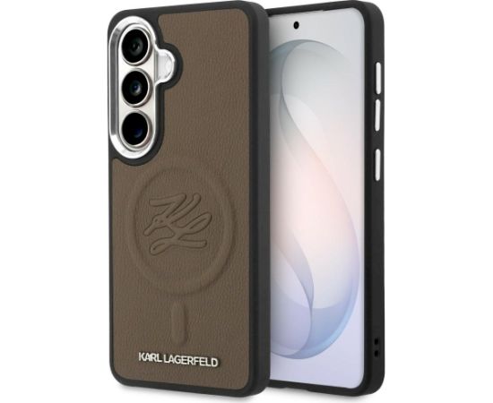Case Karl Lagerfeld Embossed Ring Initials MagSafe Aizsargapvalks priekš Samsung Galaxy S26 Plus / brūns Neoriģinālie Maciņi