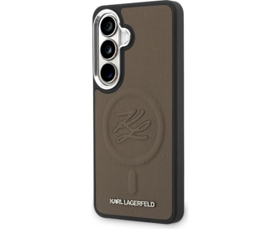 Case Karl Lagerfeld Embossed Ring Initials MagSafe Aizsargapvalks priekš Samsung Galaxy S26 Plus / brūns Neoriģinālie Maciņi