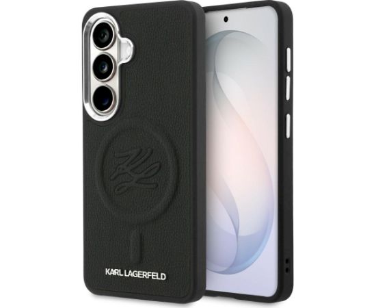 Case Karl Lagerfeld Embossed Ring Initials MagSafe Aizsargapvalks priekš Samsung Galaxy S26 Plus / melns Neoriģinālie Maciņi