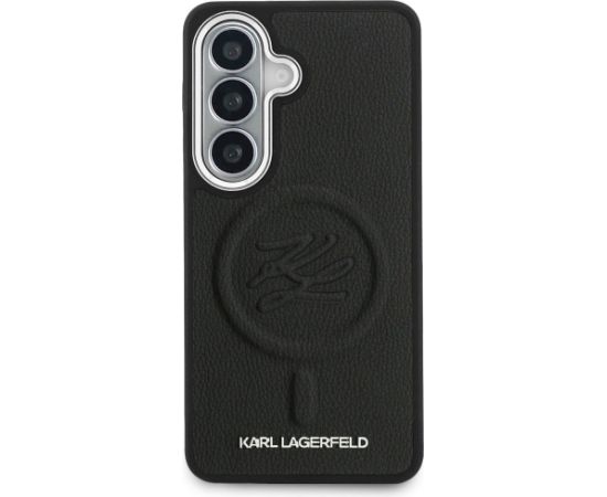 Case Karl Lagerfeld Embossed Ring Initials MagSafe Aizsargapvalks priekš Samsung Galaxy S26 Plus / melns Neoriģinālie Maciņi