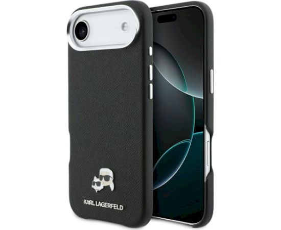 Case Karl Lagerfeld Karl & Choupette Head Pins Saffiano MagSafe Aizsargapvalks priekš iPhone Air / melns Neoriģinālie Maciņi
