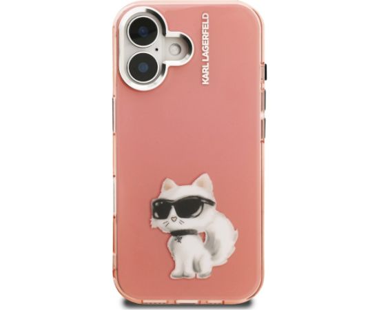 Karl Lagerfeld IML Aquarelle Choupette & Logo Aizsargapvalks priekš iPhone 16 / rozā Neoriģinālie Maciņi