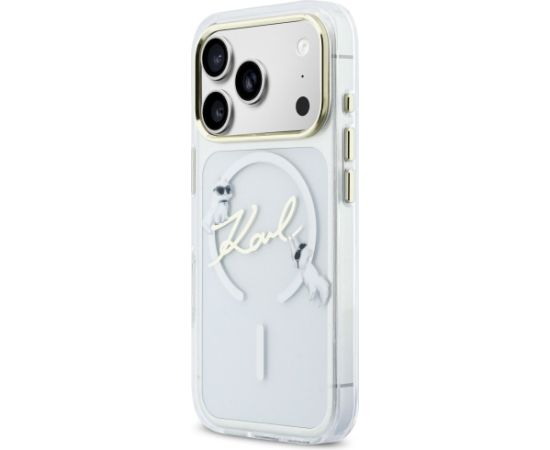 Karl Lagerfeld IML Choupettes Karl Script Logo MagSafe Aizsargapvalks priekš iPhone 17 Pro / caurspīdīgs Neoriģinālie Maciņi
