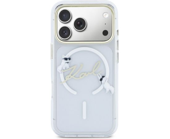 Karl Lagerfeld IML Choupettes Karl Script Logo MagSafe Aizsargapvalks priekš iPhone 17 Pro / caurspīdīgs Neoriģinālie Maciņi