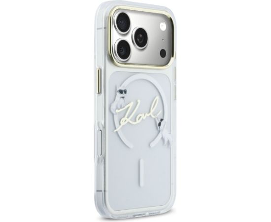 Karl Lagerfeld IML Choupettes Karl Script Logo MagSafe Aizsargapvalks priekš iPhone 17 Pro / caurspīdīgs Neoriģinālie Maciņi