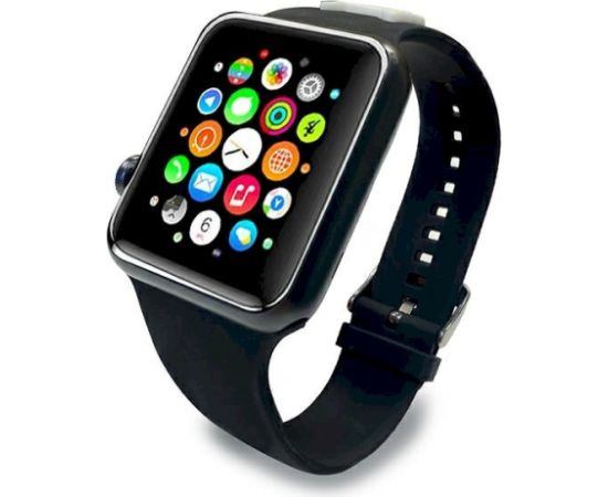 Karl Lagerfeld Pasek KLAWLSLCK Viedpulksteņu siksniņa priekš Apple Watch 42/44/45mm Silicone Choupette Heads / melns Smart-Watch aksesuāri