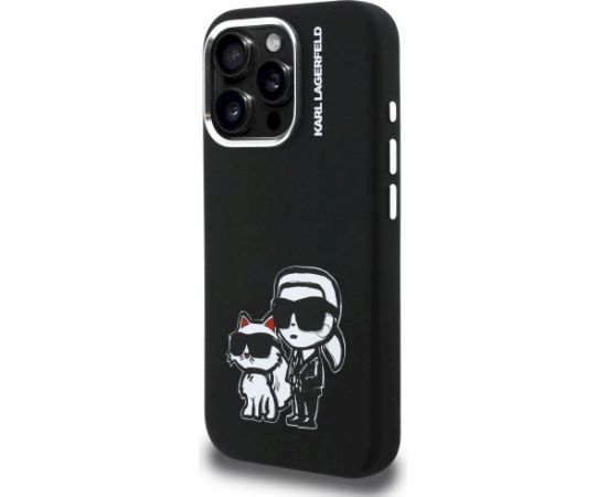 Karl Lagerfeld Silicone Karl&Choupette Sketch MagSafe Case Aizsargapvalks priekš iPhone 16 Pro Max / melns Neoriģinālie Maciņi