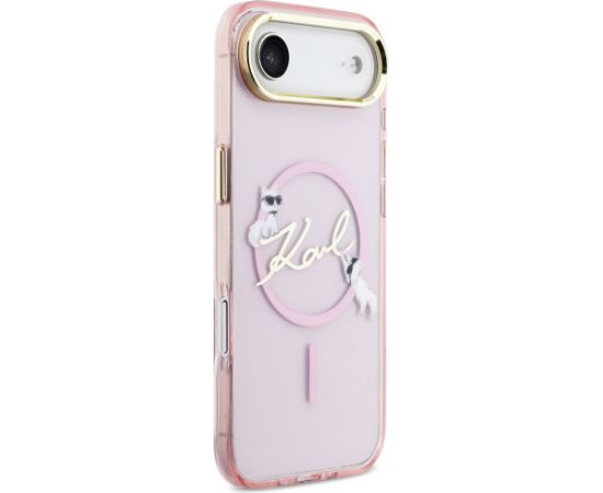 Karl Lagerfeld IML Choupettes Karl Script Logo MagSafe Aizsargapvalks priekš iPhone Air / rozā Neoriģinālie Maciņi