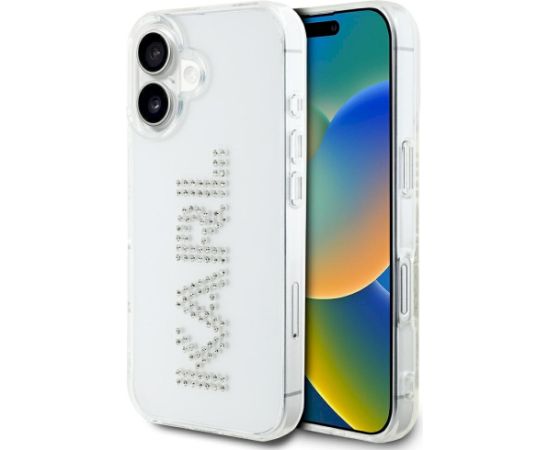 Karl Lagerfeld IML Rhinestones Logo Case Aizsargapvalks priekš iPhone 16 / caurspīdīgs Neoriģinālie Maciņi