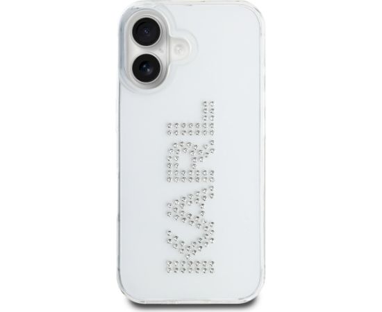 Karl Lagerfeld IML Rhinestones Logo Case Aizsargapvalks priekš iPhone 16 / caurspīdīgs Neoriģinālie Maciņi