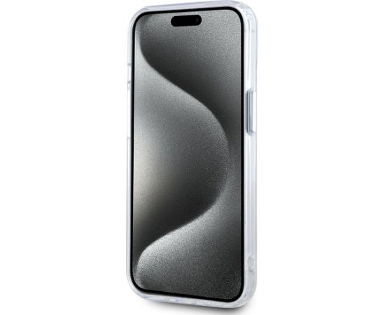 Karl Lagerfeld IML Metal Karl Head MagSafe Aizsargapvalks priekš iPhone 15 Plus / balts Neoriģinālie Maciņi