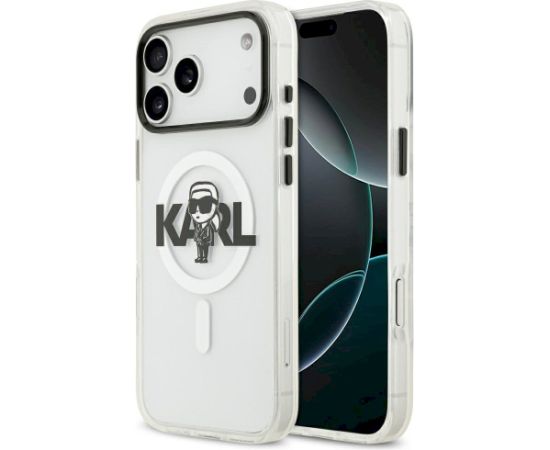 Karl Lagerfeld IML Karl Sketch Logo MagSafe Aizsargapvalks priekš iPhone 17 Pro Max / caurspīdīgs Neoriģinālie Maciņi