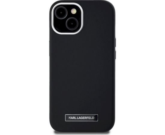 Karl Lagerfeld FW Metal Plate MagSafe Case Aizsargapvalks priekš iPhone 15 / melns Neoriģinālie Maciņi