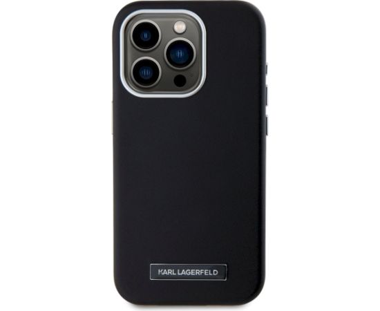 Karl Lagerfeld FW Metal Plate MagSafe Aizsargapvalks priekš iPhone 15 Pro Max / melns Neoriģinālie Maciņi
