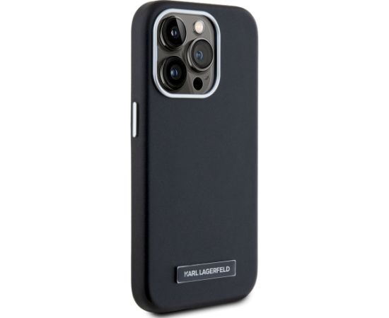 Karl Lagerfeld FW Metal Plate MagSafe Aizsargapvalks priekš iPhone 15 Pro Max / melns Neoriģinālie Maciņi