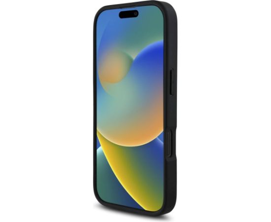 Karl Lagerfeld HC Grained PU Cardslot Metal Elong Aizsargapvalks priekš iPhone 16 Pro / melns Neoriģinālie Maciņi