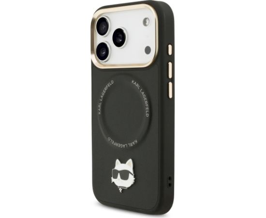 Karl Lagerfeld Big Strap Choupette Metal Logo MagSafe Case Aizsargapvalks priekš iPhone 17 Pro Max / melns Neoriģinālie Maciņi