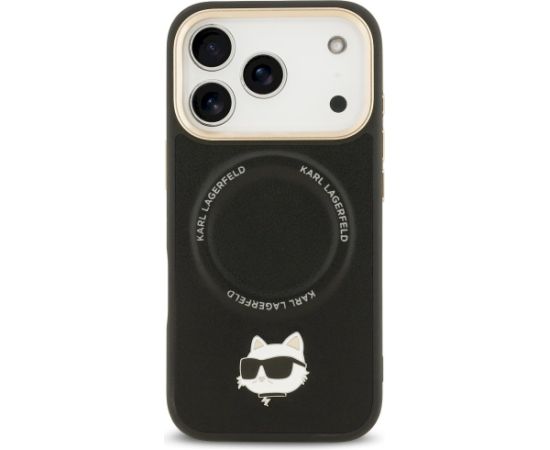 Karl Lagerfeld Big Strap Choupette Metal Logo MagSafe Case Aizsargapvalks priekš iPhone 17 Pro Max / melns Neoriģinālie Maciņi