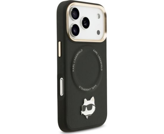 Karl Lagerfeld Big Strap Choupette Metal Logo MagSafe Case Aizsargapvalks priekš iPhone 17 Pro Max / melns Neoriģinālie Maciņi