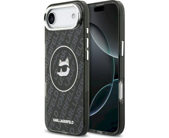 Karl Lagerfeld IML Choupette Head Logo MagSafe Case Aizsargapvalks priekš iPhone Air / melns Neoriģinālie Maciņi