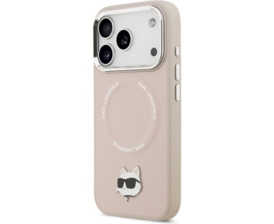 Karl Lagerfeld Choupette Pin MagSafe Case Aizsargapvalks priekš iPhone 17 Pro Max / rozā Neoriģinālie Maciņi