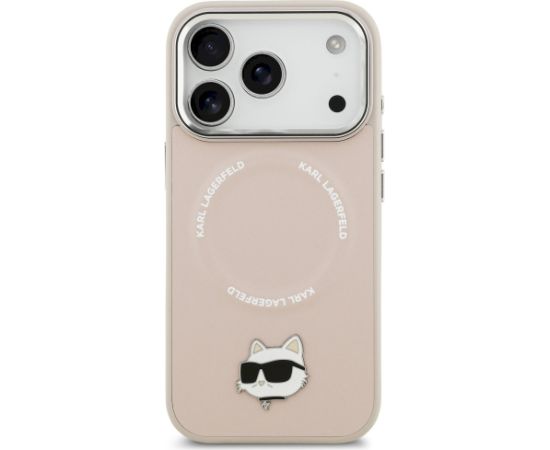 Karl Lagerfeld Choupette Pin MagSafe Case Aizsargapvalks priekš iPhone 17 Pro Max / rozā Neoriģinālie Maciņi