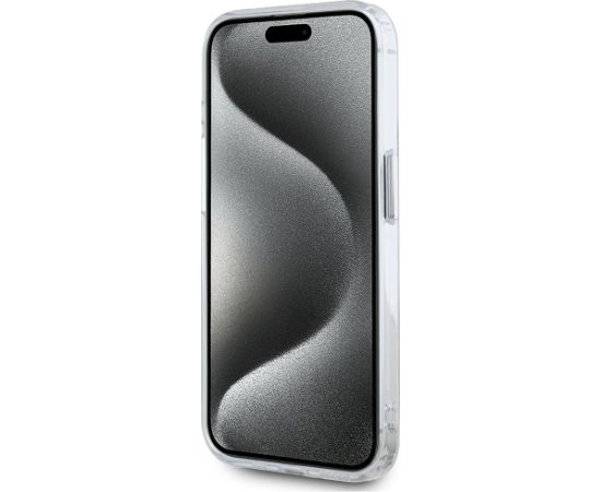Karl Lagerfeld IML Metal Karl Head MagSafe Aizsargapvalks priekš iPhone 15 Pro / balts Neoriģinālie Maciņi