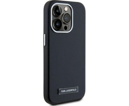 Karl Lagerfeld FW Metal Plate MagSafe Aizsargapvalks priekš iPhone 15 Pro / melns Neoriģinālie Maciņi