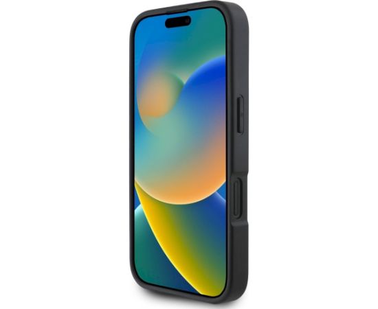 Karl Lagerfeld HC Grained PU Cardslot Metal Elong Aizsargapvalks priekš iPhone 16 / melns Neoriģinālie Maciņi