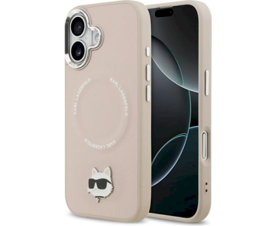 Karl Lagerfeld Choupette Pin MagSafe Case Aizsargapvalks priekš iPhone 17 / rozā Neoriģinālie Maciņi