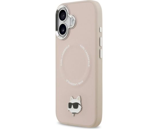 Karl Lagerfeld Choupette Pin MagSafe Case Aizsargapvalks priekš iPhone 17 / rozā Neoriģinālie Maciņi