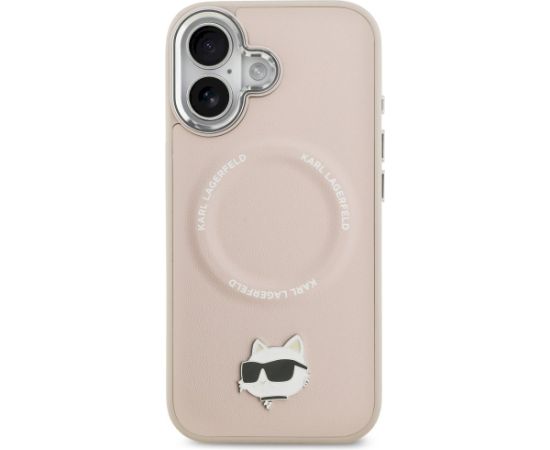 Karl Lagerfeld Choupette Pin MagSafe Case Aizsargapvalks priekš iPhone 17 / rozā Neoriģinālie Maciņi
