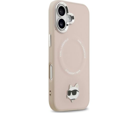 Karl Lagerfeld Choupette Pin MagSafe Case Aizsargapvalks priekš iPhone 17 / rozā Neoriģinālie Maciņi