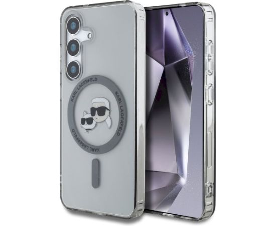 Case Karl Lagerfeld Button Karl & Choupette Heads Printed Logo MagSafe Aizsargapvalks priekš Samsung Galaxy S25+ / melns Neoriģinālie Maciņi