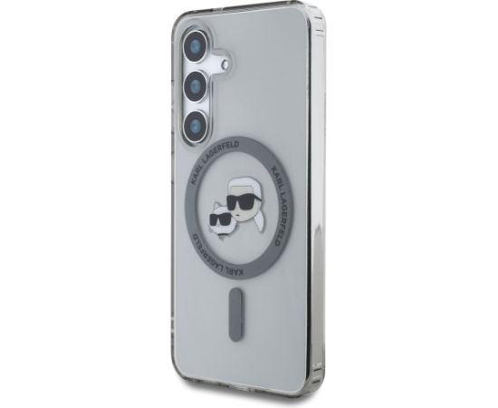Case Karl Lagerfeld Button Karl & Choupette Heads Printed Logo MagSafe Aizsargapvalks priekš Samsung Galaxy S25+ / melns Neoriģinālie Maciņi