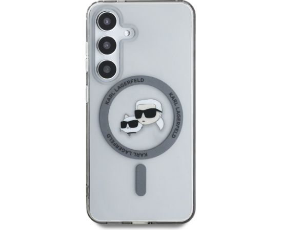Case Karl Lagerfeld Button Karl & Choupette Heads Printed Logo MagSafe Aizsargapvalks priekš Samsung Galaxy S25+ / melns Neoriģinālie Maciņi