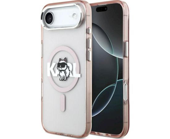 Karl Lagerfeld IML Choupette Sketch Logo MagSafe Case Aizsargapvalks priekš iPhone Air / rozā Neoriģinālie Maciņi