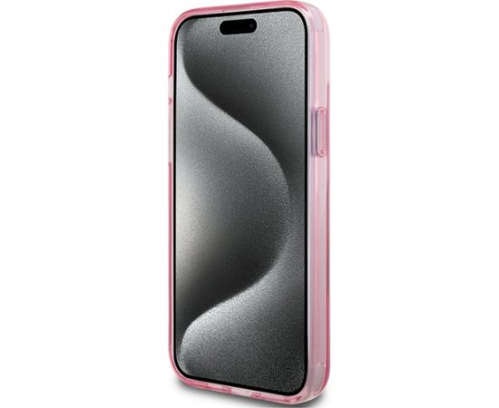 Karl Lagerfeld KLHMP15MHMRSKCP Hardcase Ring Stand Karl&Cho Aizsargapvalks priekš iPhone 15 Plus / 14 Plus 6.7" / rozā Neoriģinālie Maciņi