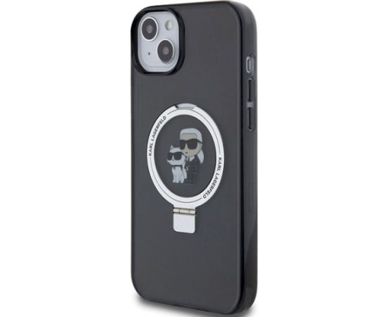 Karl Lagerfeld KLHMP14SHMRSKCK Aizsargapvalks priekš iPhone 14/15/13 6.1" Ring Stand / melns Neoriģinālie Maciņi