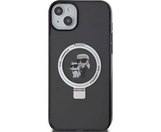 Karl Lagerfeld KLHMP14SHMRSKCK Aizsargapvalks priekš iPhone 14/15/13 6.1" Ring Stand / melns Neoriģinālie Maciņi