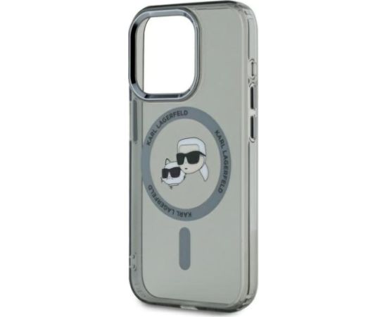 Karl Lagerfeld KLHMP15LHLSKCK Hardcase IML Metal Karl&Choupette Head Aizsargapvalks priekš iPhone 15 Pro 6.1" / melns Neoriģinālie Maciņi