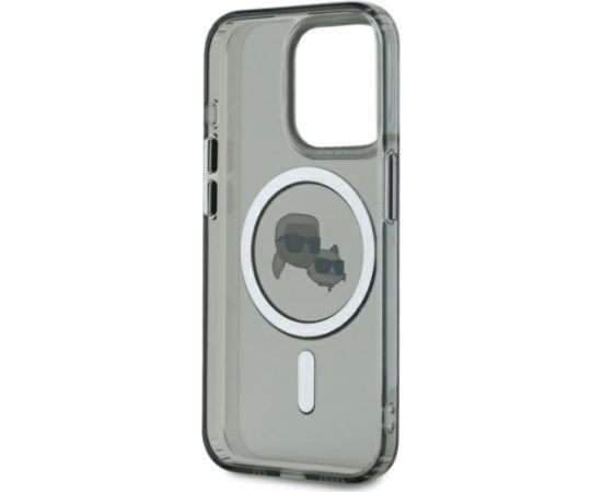 Karl Lagerfeld KLHMP15LHLSKCK Hardcase IML Metal Karl&Choupette Head Aizsargapvalks priekš iPhone 15 Pro 6.1" / melns Neoriģinālie Maciņi
