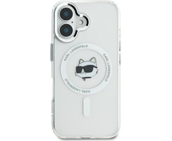 Karl Lagerfeld KLHMP16MHLSCHH Hardcase IML Metal Choupette Head MagSa Aizsargapvalks priekš iPhone 16 Plus 6.7" / balts Neoriģinālie Maciņi